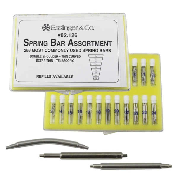 Watch Band Parts Double Shoulder Thin Curved Extra Thin Telescopic Spring Bar Assortment 288 Pieces