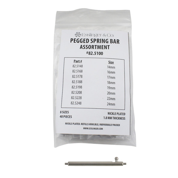 Watch Band Quick Release 1.8mm Pegged Spring Bar Assortment 40 Pieces