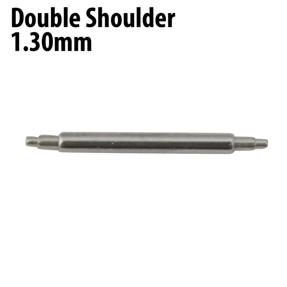 Watch Band Pin 1.30mm Extra Thin Double Shoulder Nickel Plated Spring Bars Package of 10
