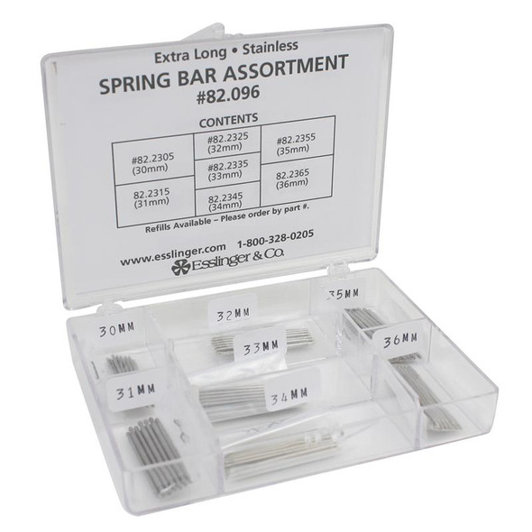 84-piece extra-long spring bar assortment for clasps on extra-large watches