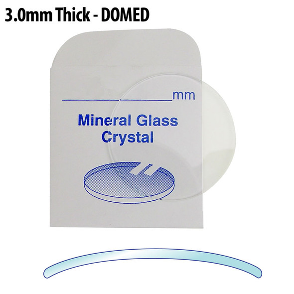 Watch Crystal Domed And Round Mineral Glass Crystal 3mm Thick