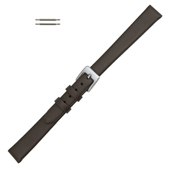 Watch Band 12mm Brown Leather Smooth Classic Calf 8 1/4 Inch Length