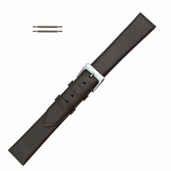 Watch Band 18mm Brown Leather Smooth Classic Calf 8 1/4 Inch Length