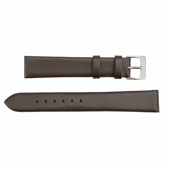Watch Band 20mm Brown Leather Smooth Classic Calf 8 1/2 Inch Length