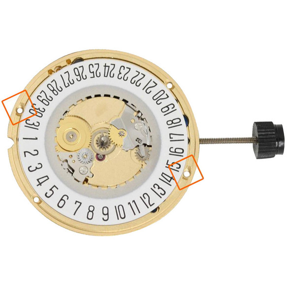 ETA 955.412-2-6 quartz movement Date at 6