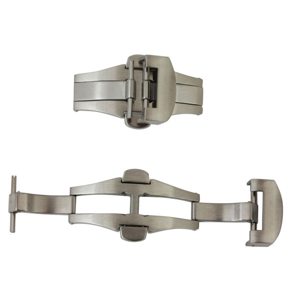 Watch Band Deployant Clasp Panerai® Style for Leather Bands with Push Button Release and Male to Female Pin Attachment