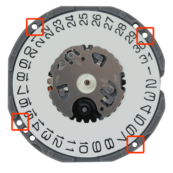 Hattori Japan 3 Hand Quartz Watch Movement VJ32 Date at 3:00 High Hand Pinions Overall Height 4.9mm