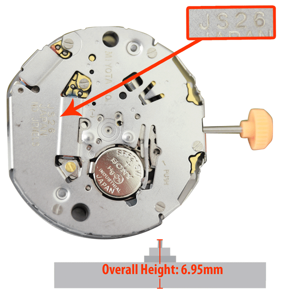Miyota/Citizen LTD Quartz Chronograph Watch Movement JS26 Overall Height 6.95mm