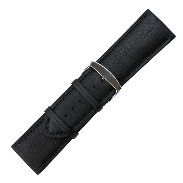 Black Leather Watch Strap 30 mm Wide