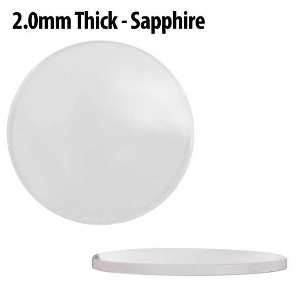 Round Flat Sapphire Watch Crystal 2.0mm Thick