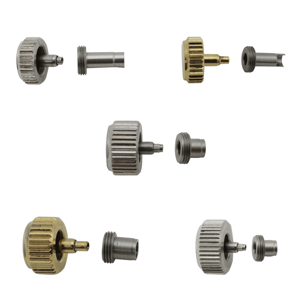 Extra Large Threaded Screw Down Watch Crown Complete with Case Tube