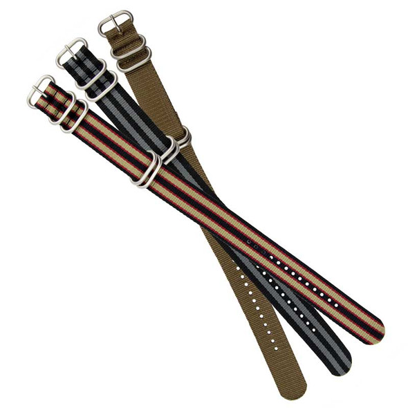 Striped Nylon Generic NATO® Style Watch Strap 20 mm
