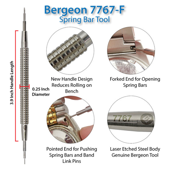 Bergeon 7767-F Stainless Steel Spring Bar Tool
