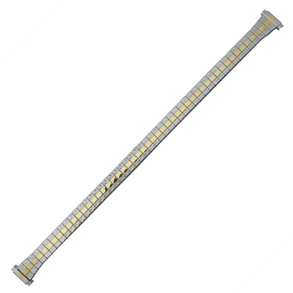 Expansion Metal Watch Band Ladies Two Tone Narrow With Expandable Ends 8-11MM