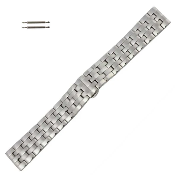 24mm Stainless Steel Metal Watch Band Straight End with Butterfly Buckle