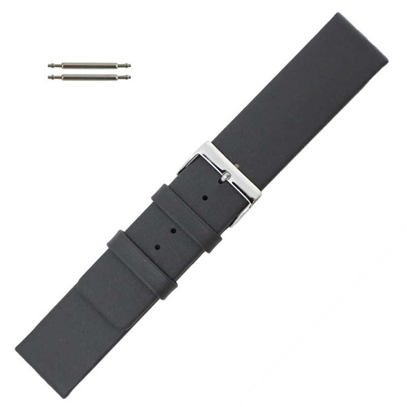 Grey Watch Strap Leather 22MM Smooth Calf