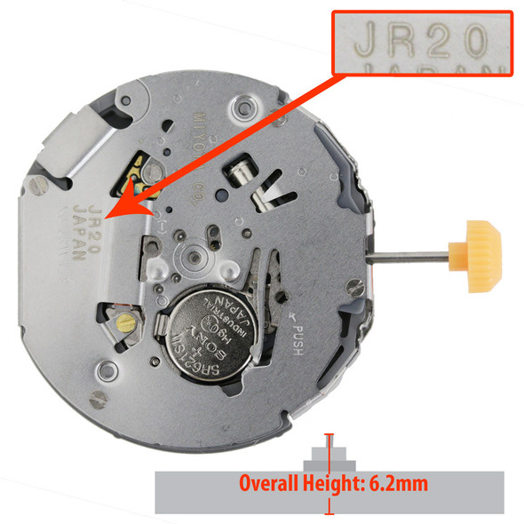 Miyota/Citizen LTD Quartz Watch Movement JR20 Multi-Eyes Retrograde Day Function Overall Height 6.2mm