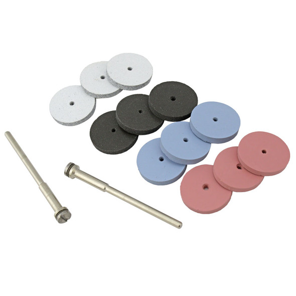 Silicon Carbide Polishing Wheels 5/8 Inch SQUARE Edge 14 Piece Set