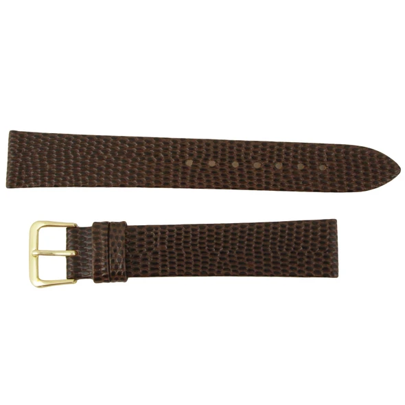 Leather Watch Band 18MM Brown Long Lizard Grain