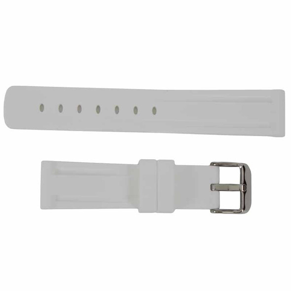 Silicone Watch Band 22MM White Sport Rubber Jelly