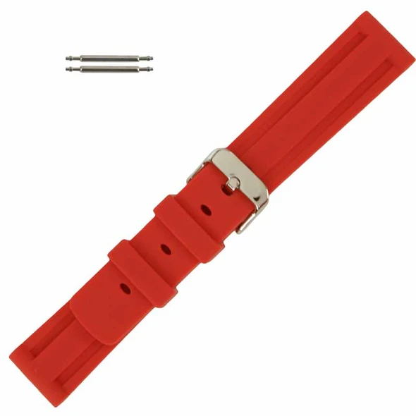 Silicone Watch Band 18 MM Red Sport Rubber Jelly