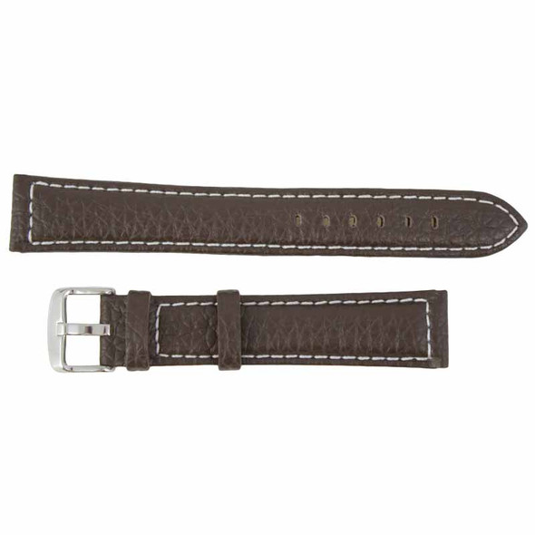 Extra Long Leather Watch Band 22 MM Brown Leather Buffalo Chronograph Grain