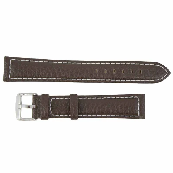 Extra Long Leather Watch Band 24 MM Brown Buffalo Chronograph Grain