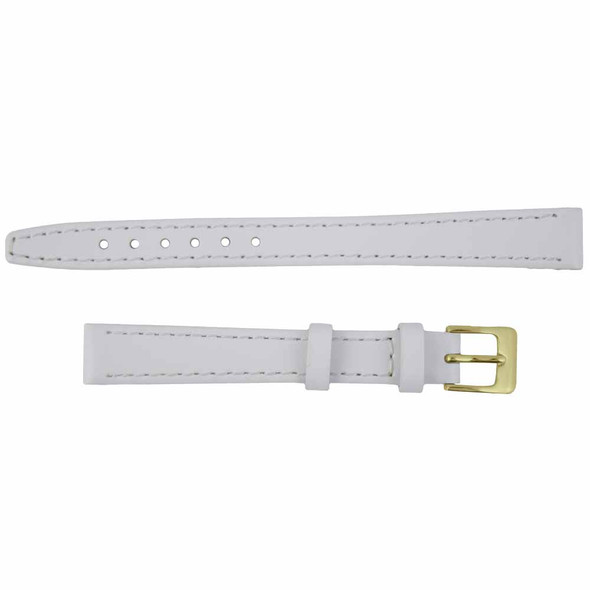 Watch Band 12mm Classic Calf White Leather 7 7/16 Inch Length