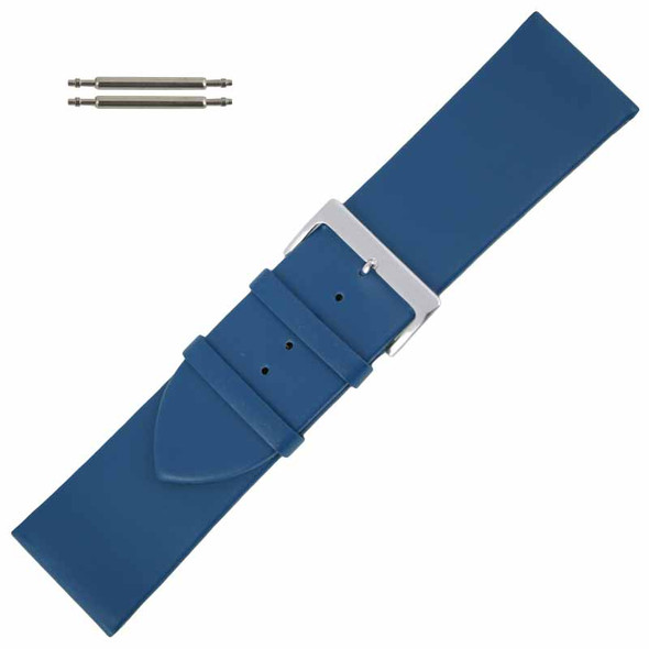 Blue Watch Band Long 28MM Leather Smooth Calf