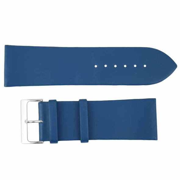 Blue Watch Band Long 30MM Leather Smooth Calf