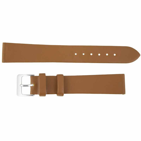 Tan Long Leather Watch Band 18MM Smooth Calf