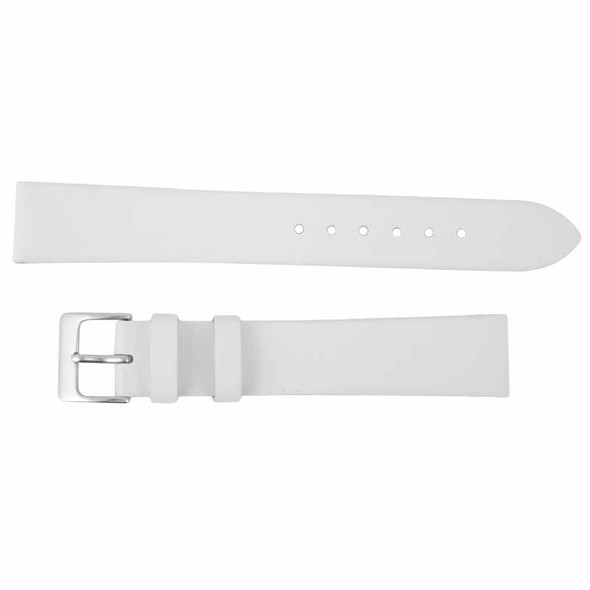 Long Leather Watch Band 24MM Smooth Calf White