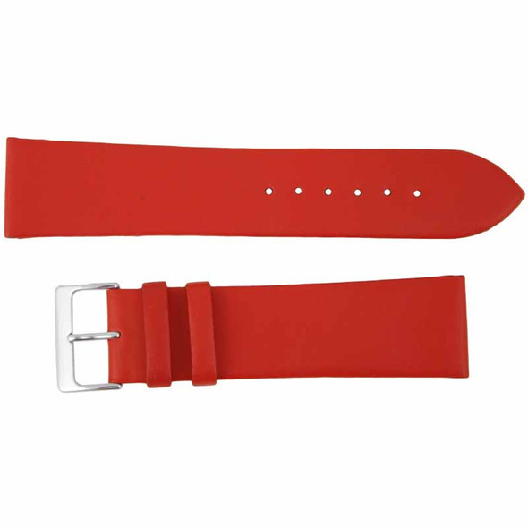 Red Leather Long Watch Band 30MM Smooth Calf