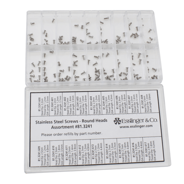 Stainless Steel Case Back Screw Assortment With Round Heads