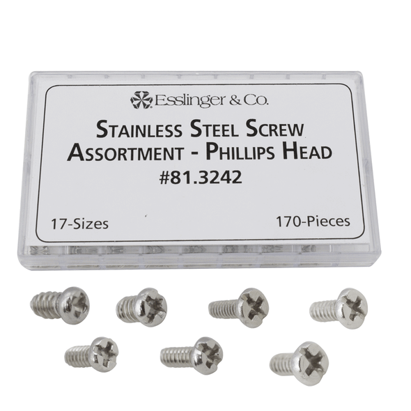 Stainless Steel Case Back Screw Assortment With Phillip Heads