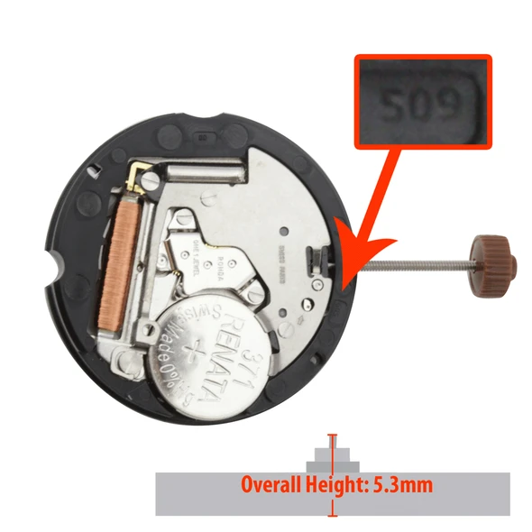 Harley Ronda Watch Movement HQ509 Quartz Movements Overall Height 4.4mm