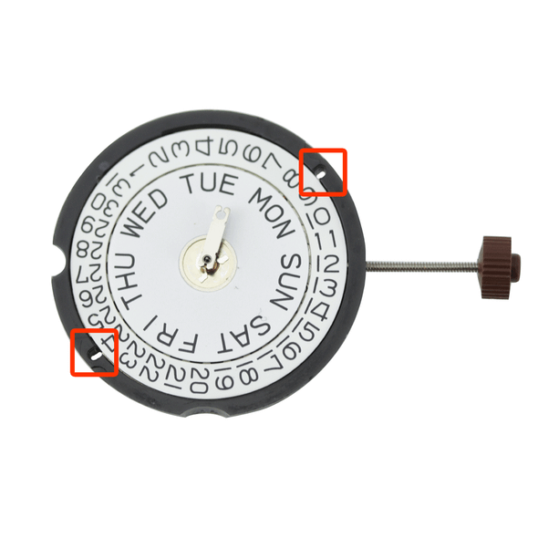 Harley Ronda 3 Hand Quartz Watch Movement HQ507R Day Inside at 12:00 and Date at 3:00 Overall Height 4.5mm