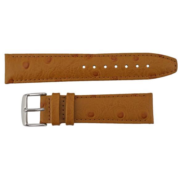 Ostrich Grain 20mm Tan Leather Watch Strap