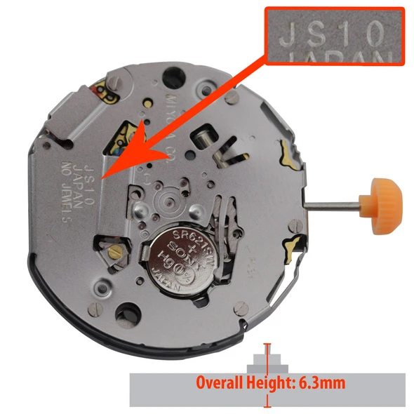 Miyota/Citizen LTD Multifunction Quartz Watch Movement JS10 Overall Height 6.3mm