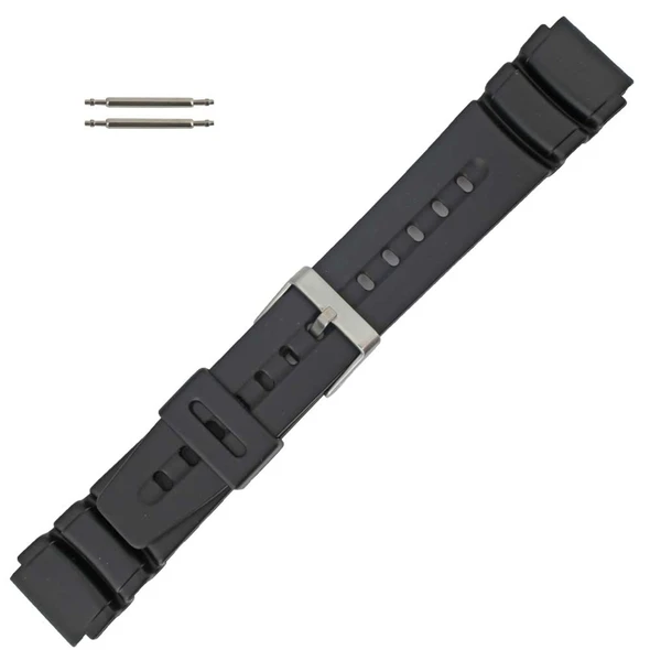 19mm Black Rubber PVC Watch Band