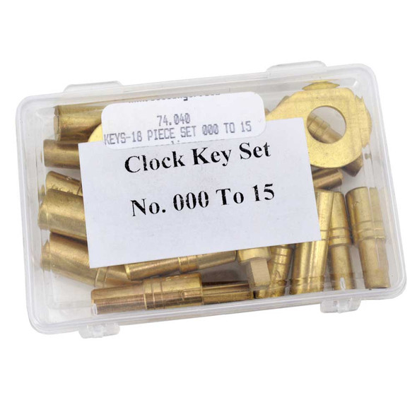 18 Piece Clock Key Set Sizes 000 to 15