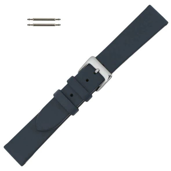 Navy Blue Watch Band 22mm Leather Smooth Calf 7 1/2 Inch Length