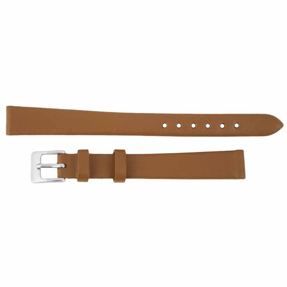 Tan Long Leather Watch Band 12MM Smooth Calf