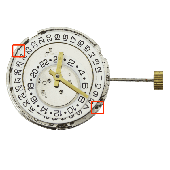 Chinese Automatic Watch Movement 8209-WHT Date at 3:00 24 Hour Disc at 6:00 Overall Height 8.0mm
