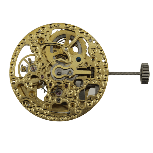 Chinese Automatic 2 Hand Watch Movement With Gold Plates 2691 Small Second at 6:00 Overall Height 6.3mm