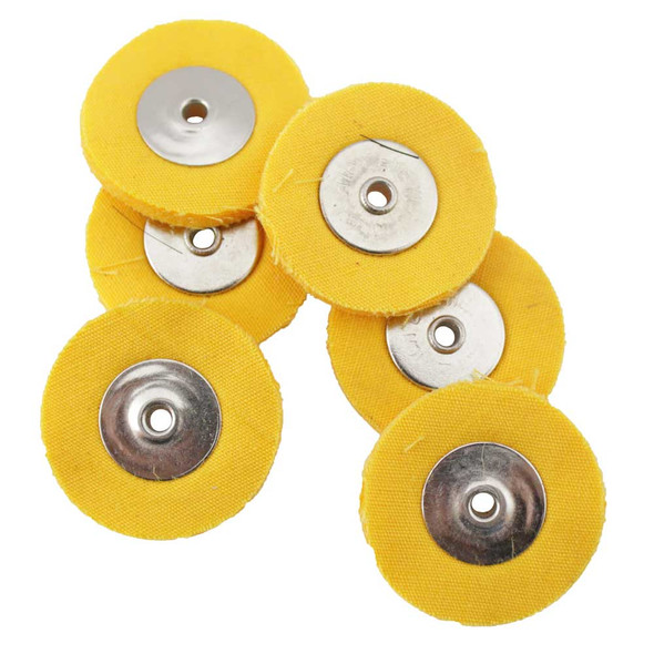 1 Inch Mini Yellow Chemkote Muslin Buffs Pack of 6