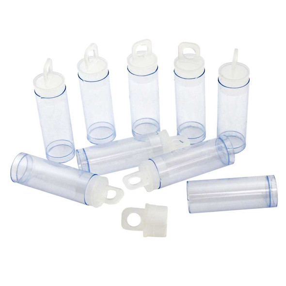 Mini Plastic Bottles with Caps 1 1/2 x 9/16 Inches Set of 12