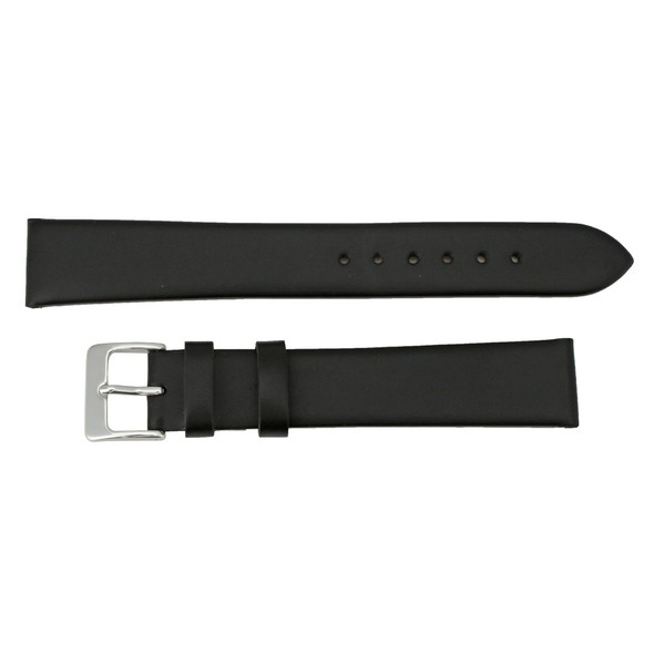 Black Watch Strap Leather 22mm Smooth Calf 7 7/8 Inch Length