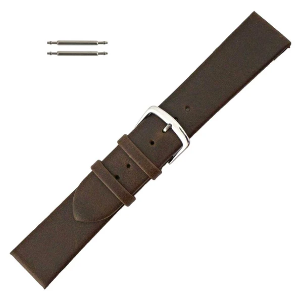 Brown Leather Watch Band 22mm Smooth Calf 7 3/4 Inch Length