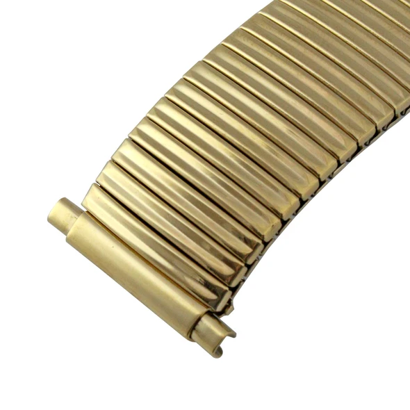 Yellow Gold Tone Metal Watch Band 6 3/4 to 12 Inch Long Length Expandable Ends Fit 16 to 22mm